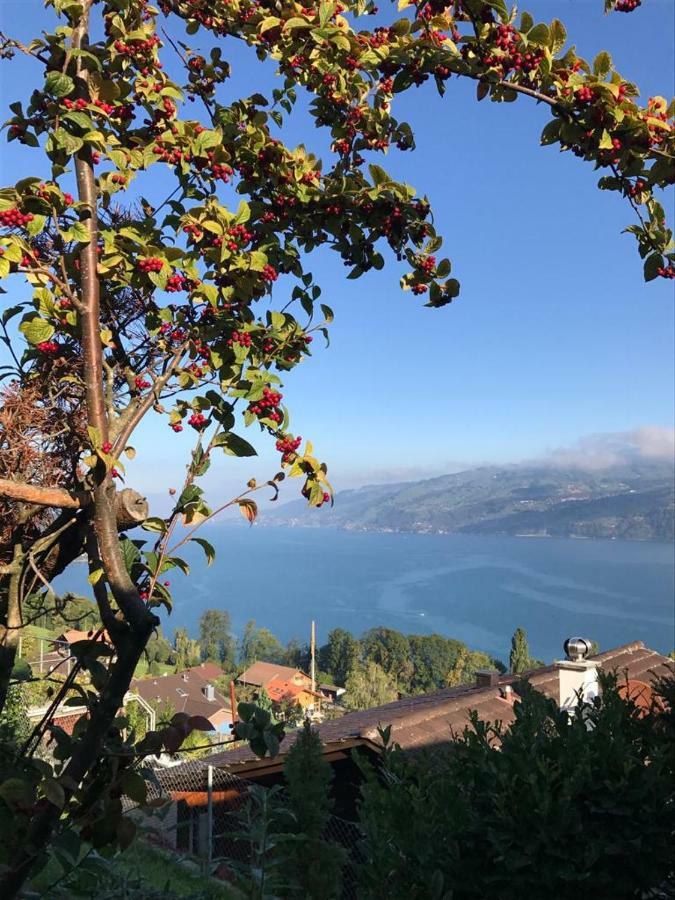 Traumhaftes Chalet Mit Seesicht Krattigen Dış mekan fotoğraf